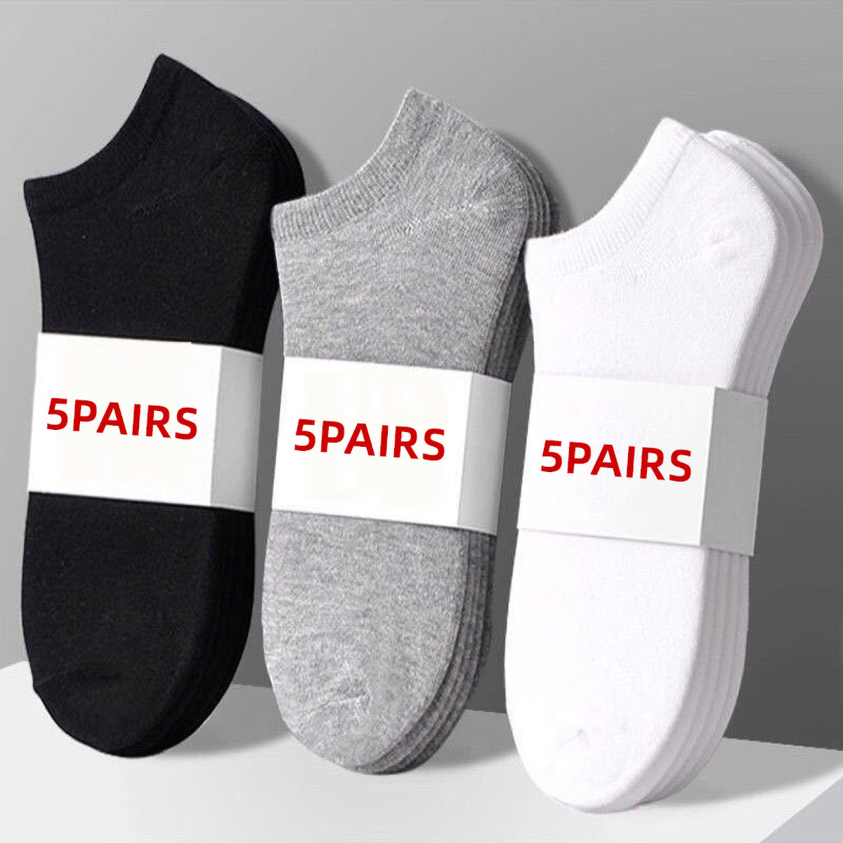 Women'S Ankle Accessories - 5 paires de chaussettes bateau unisexes