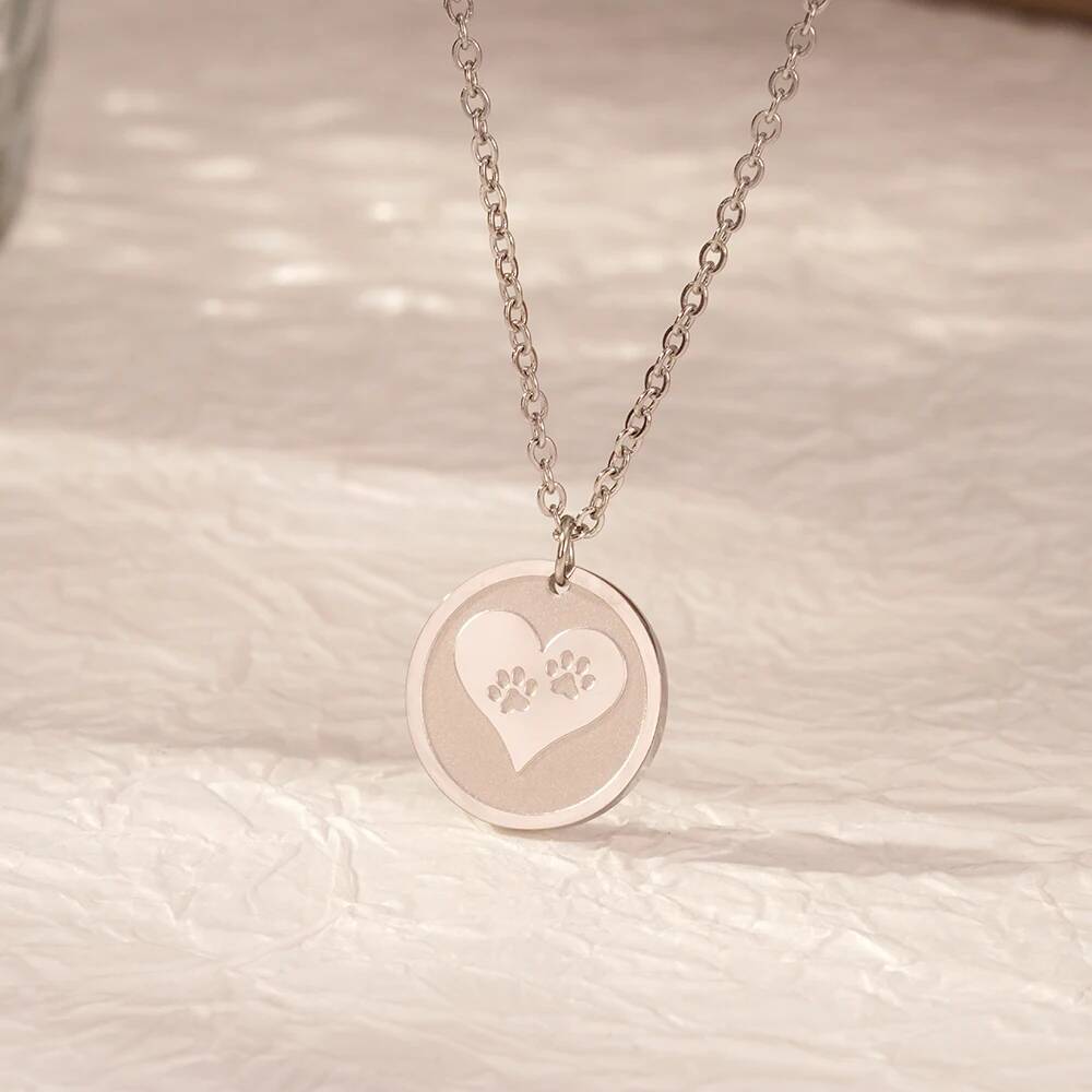 Coin Necklace Delicate - Collier avec pendentif en acier inoxydable,