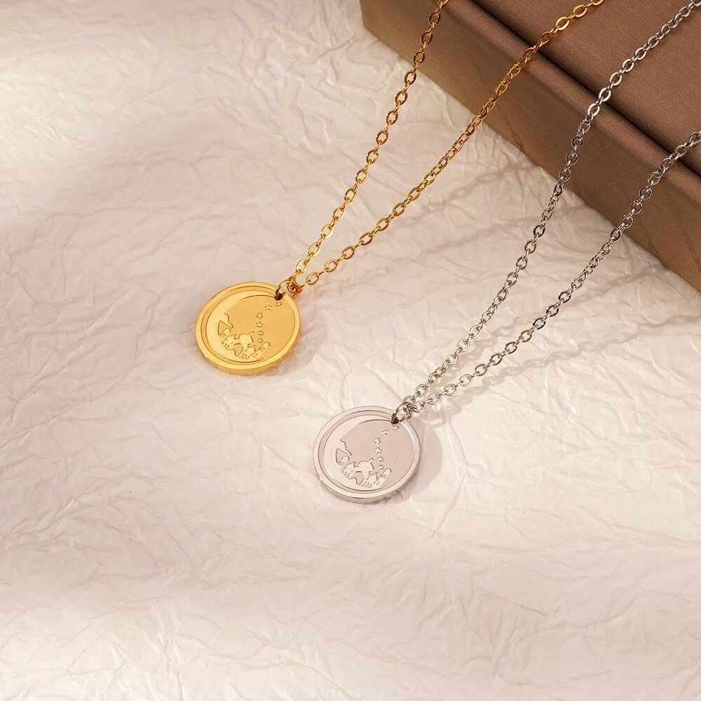 Collier pendentif rond avec di - Coin Necklace Delicate avis et prix