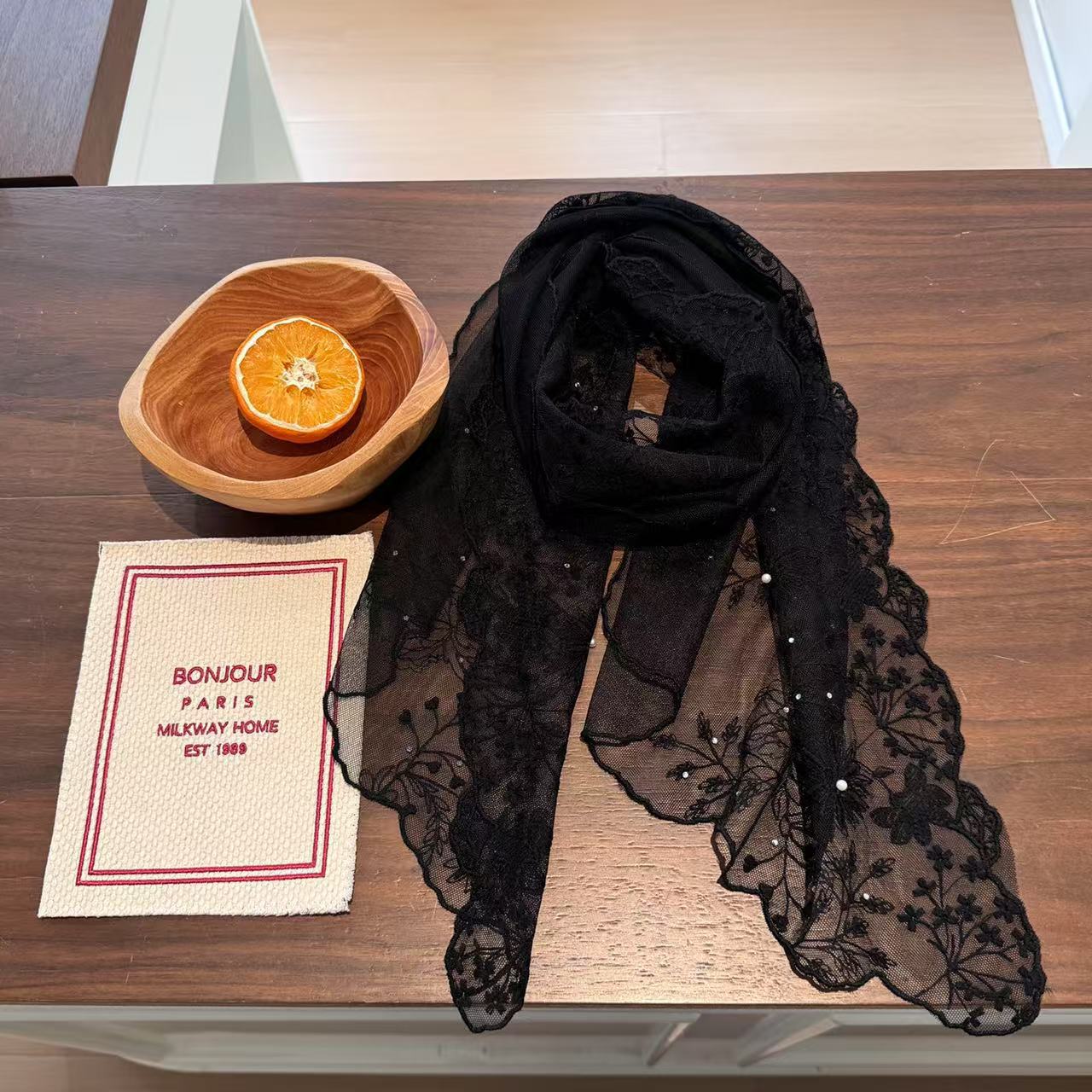 Élégant foulard long en dentel - Women'S Korean Accessories avis et prix